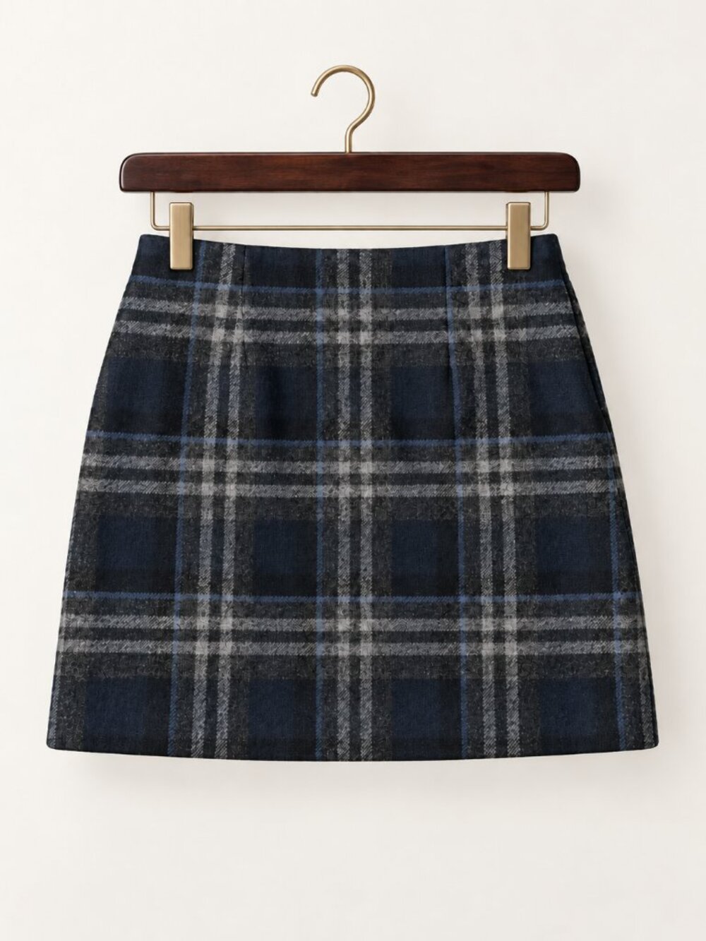 UNIQLO 10 Wool Blend Plaid Mini Skirt Y2K Preppy Academia
